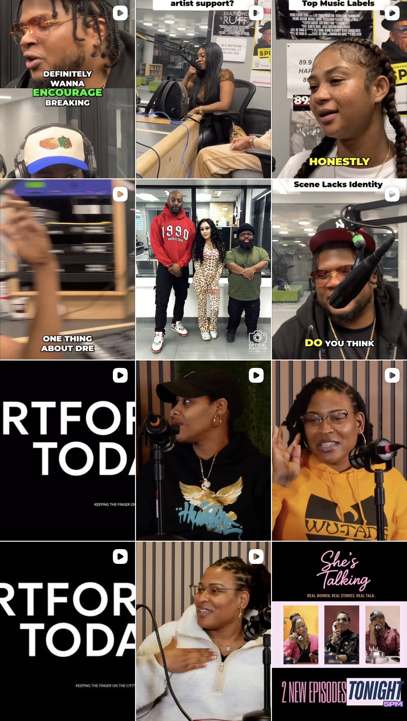 Instagram grid and radio media clips