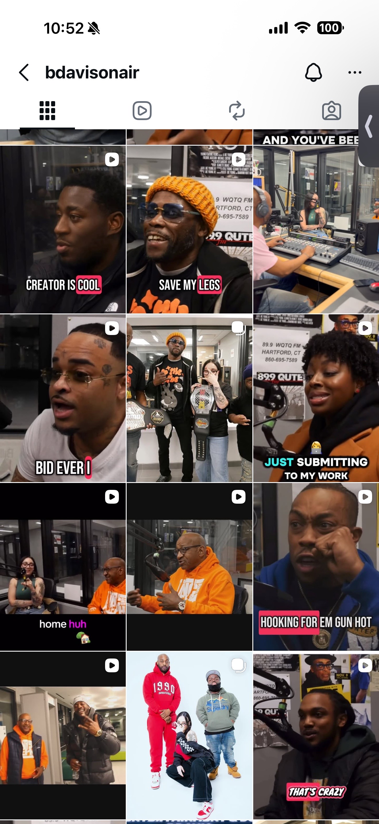 Instagram media grid